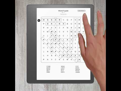 Kindle Scribe Word Search Puzzle Games - Hyperlinks Navigation Showcase