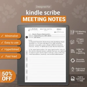 Kindle Scribe Meeting Notes Template Notebook