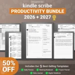 kindle scribe templates productivity bundle 2026 2027