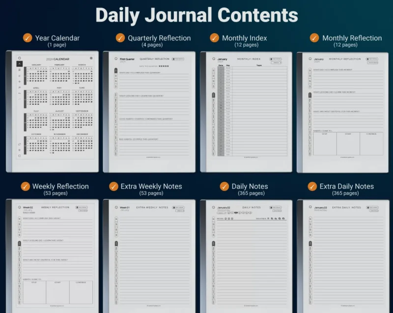 reMarkable 2 Daily Journal Contents