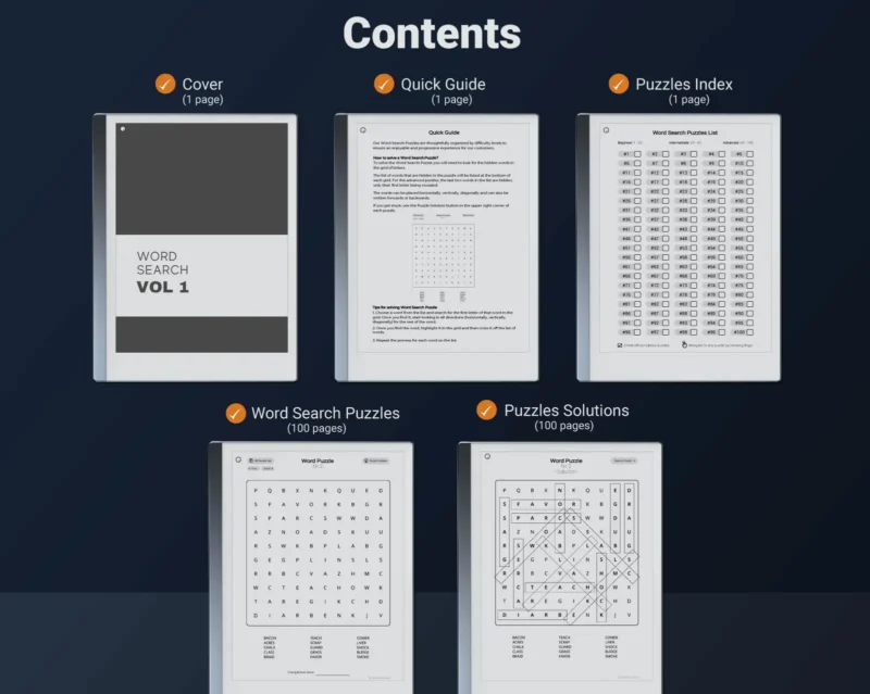 remarkable 2 word search puzzle volume 1 contents