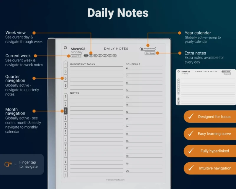 3.DailyPlanner-DailyNotes reMarkable 2 Daily Notes