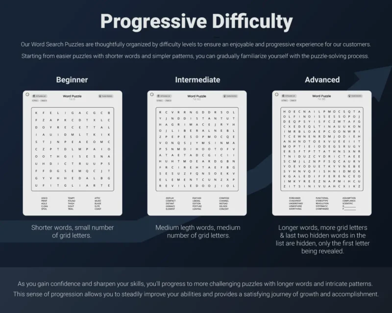 remarkable 2 word search puzzle games bundle - progressive difficulty
