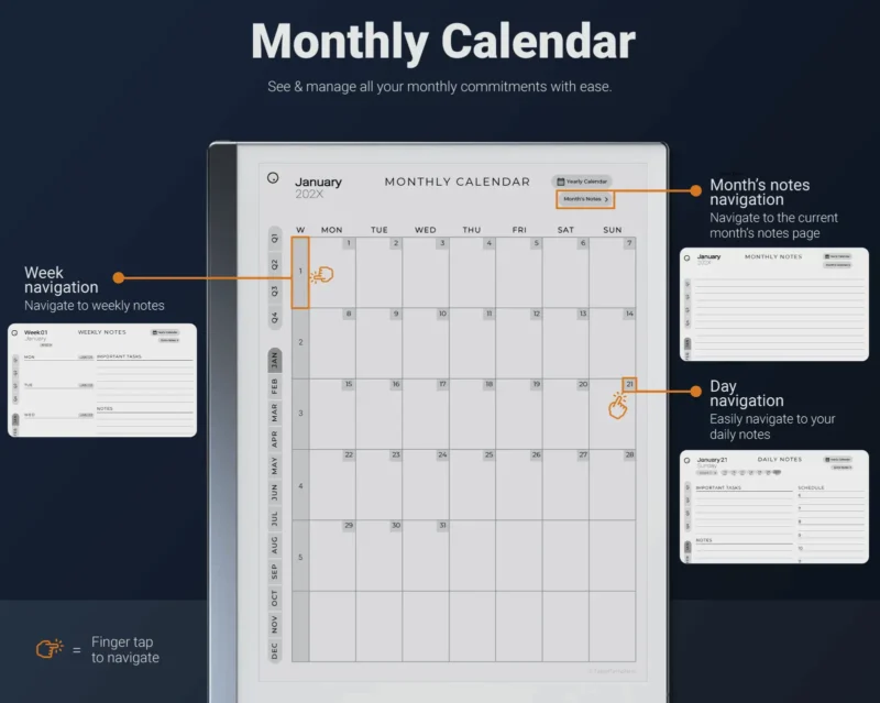 reMarkable 2 Monthly Planner