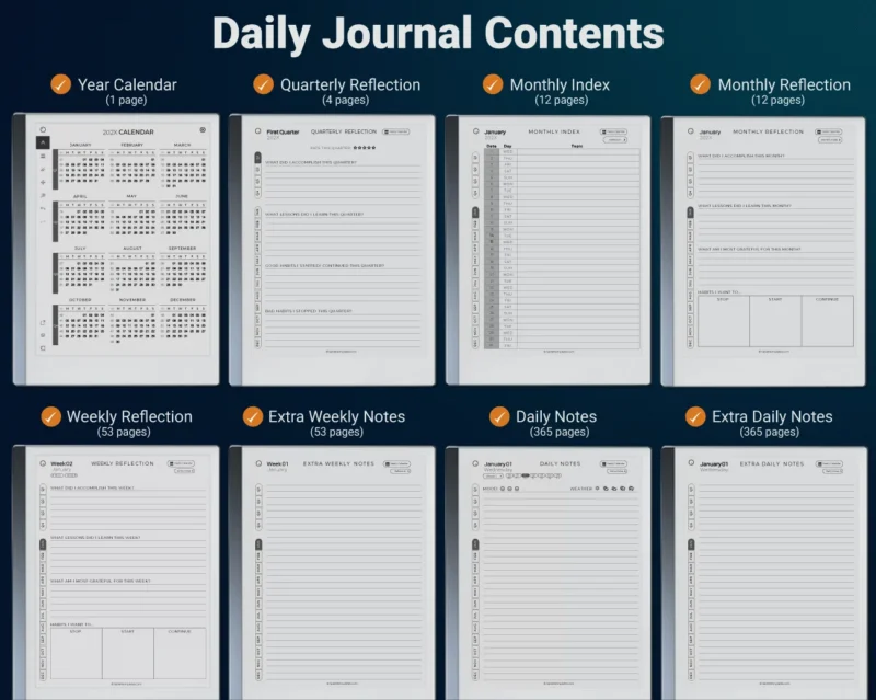 reMarkable 2 Daily Journal Contents