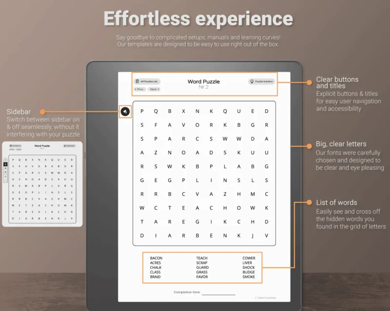 Kindle Scribe Word Search Puzzle Games - Best Experience