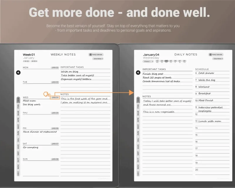 Kindle Scribe Daily Planner 2024 2025 - Best Kindle Scribe Productivity