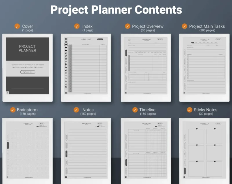 Supernote Project Planner for Manta, Nomad, A5 A6 X1 X2