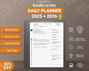 Kindle Scribe Daily Planner 2025 2026 Template