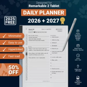 reMarkable 2 Daily Planner 2026 & 2027