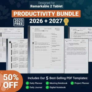reMarkable 2 Templates - Productivity Bundle 2026 & 2027