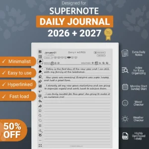 Supernote Daily Journal 2026-2027