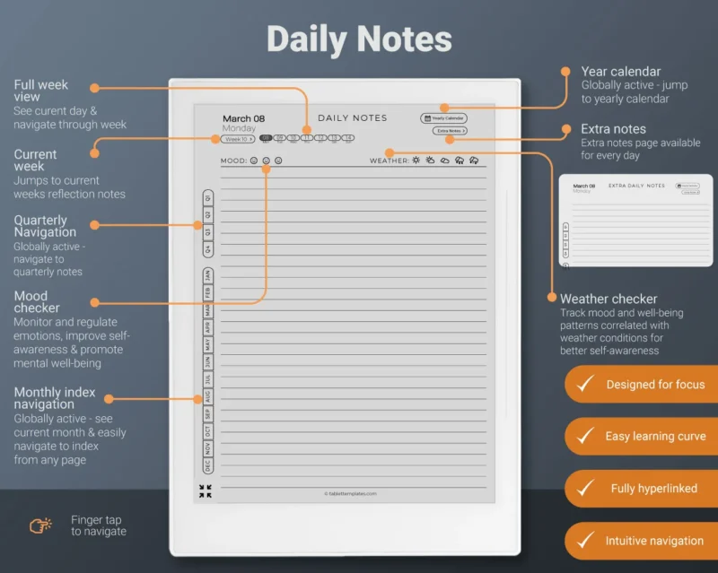 Supernote Daily Journal Daily Notes 2026 2027 A5X Manta A6X Nomad X2
