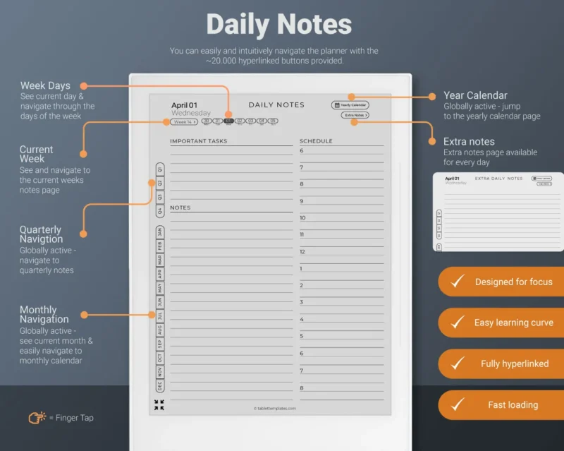 Supernote Daily Planner 2026 2027 Daily Notes