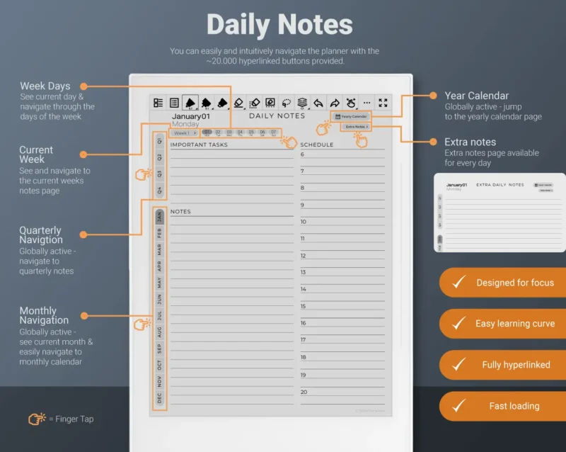 Supernote Daily Planner - Hyperlinked PDF