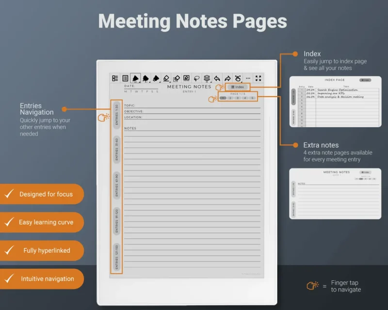 Supernote Meeting Notes Template Notebook - Page