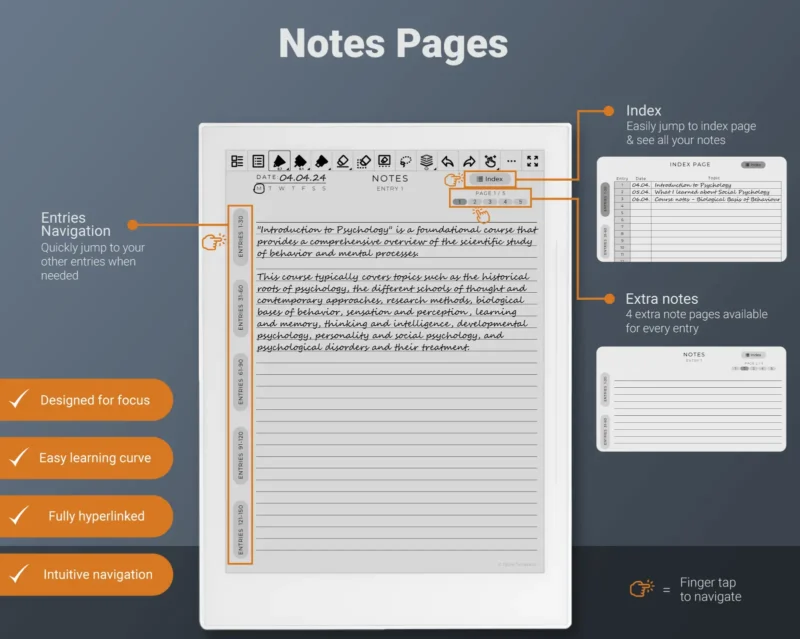 Supernote Digital Notebook Template - Notes Page