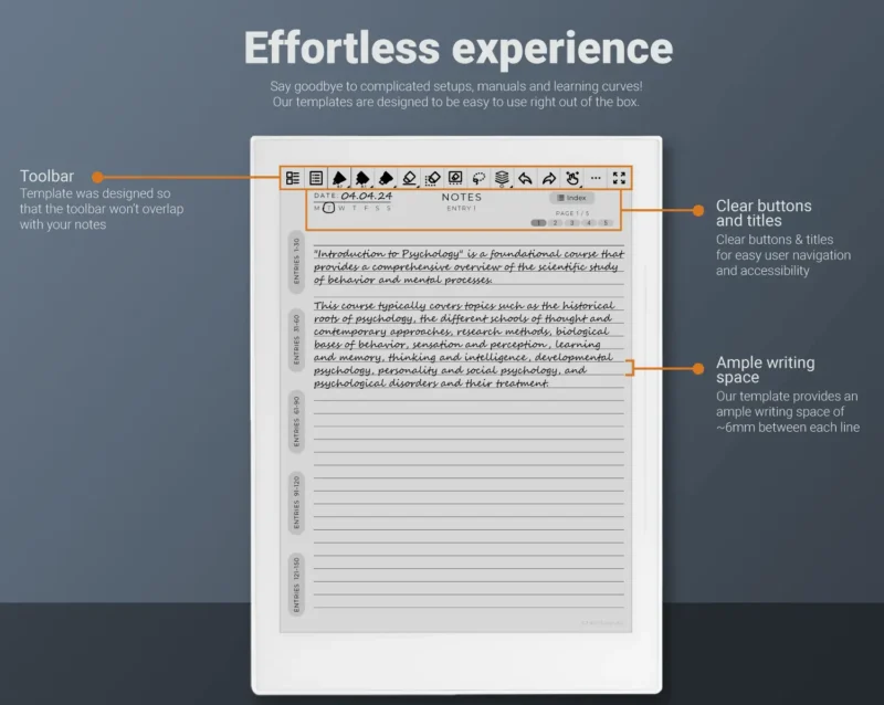 Supernote Digital Notebook Template - Best Writing Experience