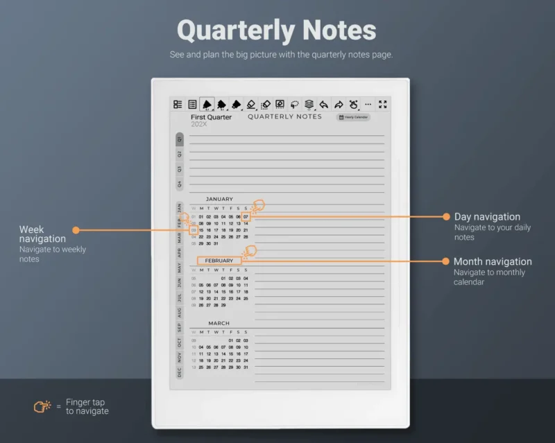 Supernote Daily Planner - Quarterly View