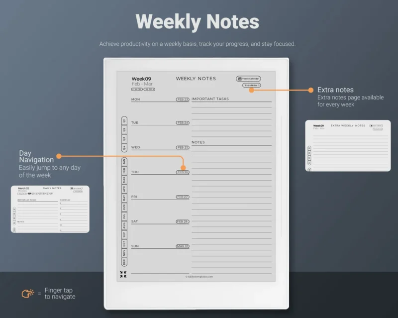Supernote Daily Planner 2026 2027 Weekly Notes