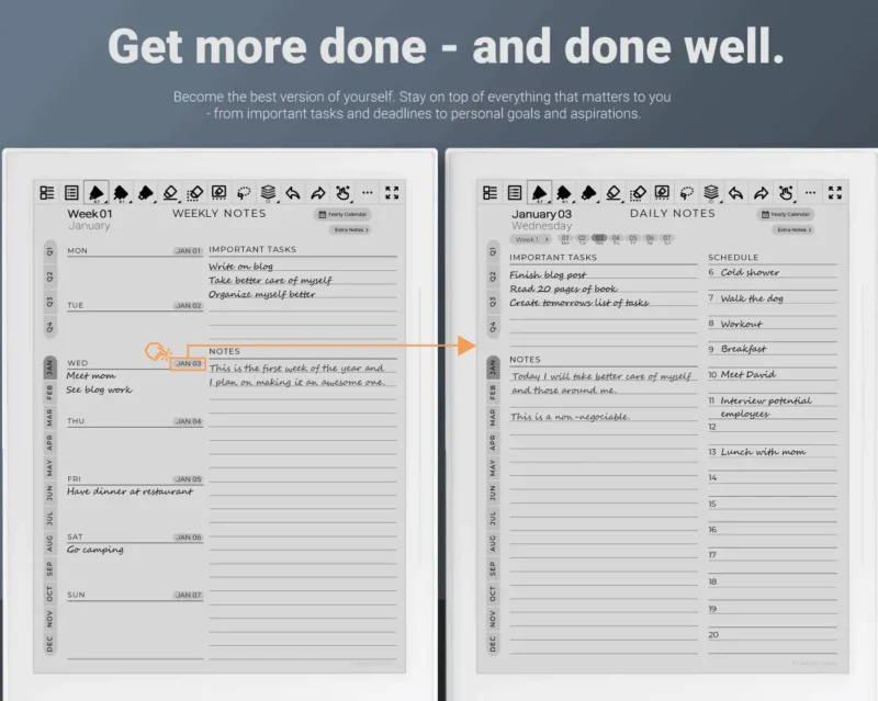 Supernote Daily Planner - Hyperlinked PDF