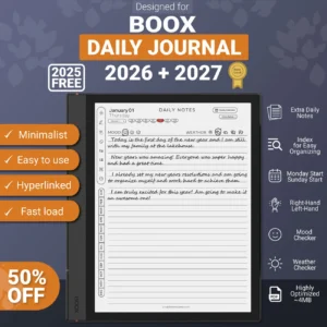 Boox Daily Journal Template 2026-2027 Note Air Tab Ultra Go Color