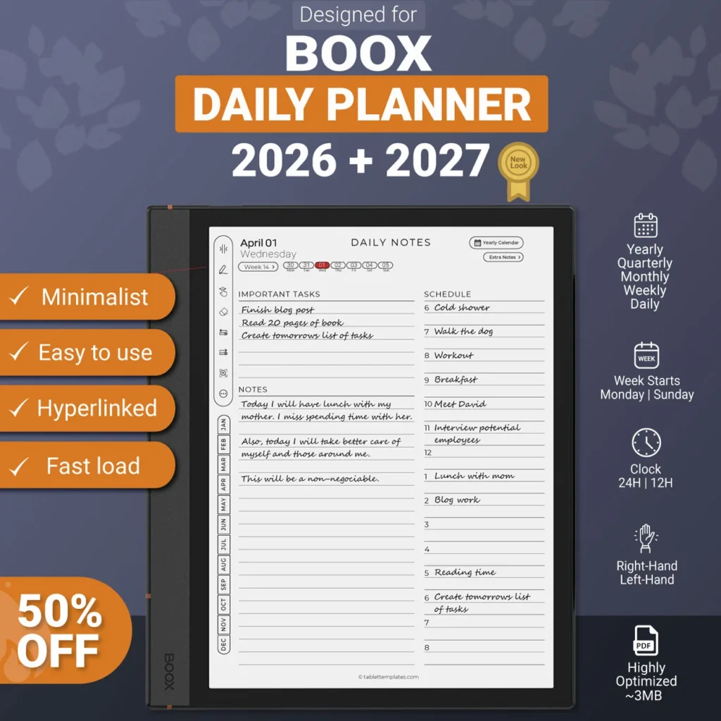 Boox Daily Planner Template