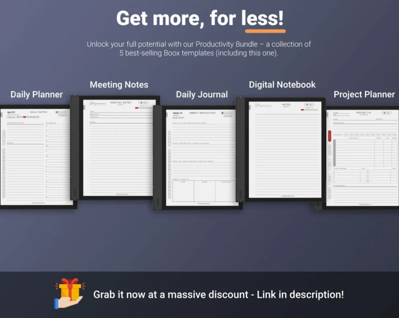 Boox Daily Journal Template Get More for Less 2026-2027 Note Air Tab Ultra Go Color
