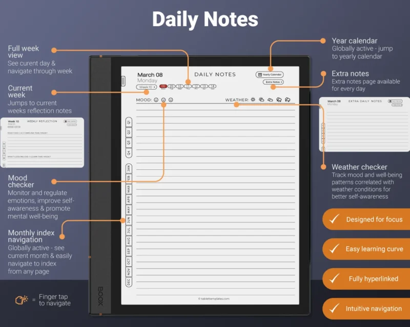 Boox Daily Journal Daily Notes 2026-2027 Note Air Tab Ultra Go Color