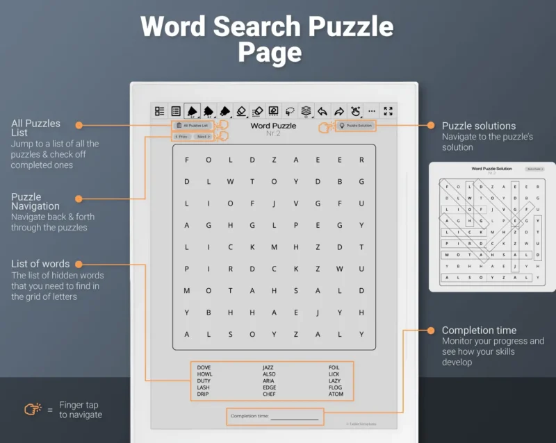 Supernote Word Search Puzzle Games Volume 4 - Hyperlinked PDF