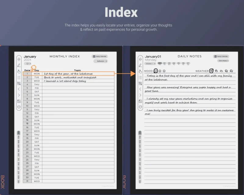 5.Daily-Journal-Index-Example Boox Daily Journal - Index Page