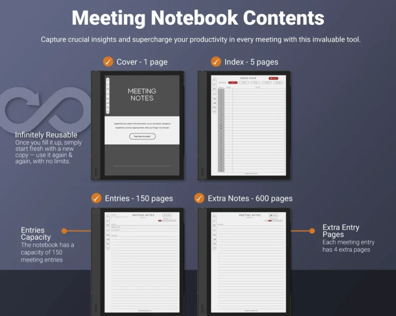 Onyx Boox Meeting Notes Minutes Notebook Templates