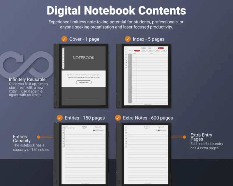 Onyx Boox Digital Notebook Templates