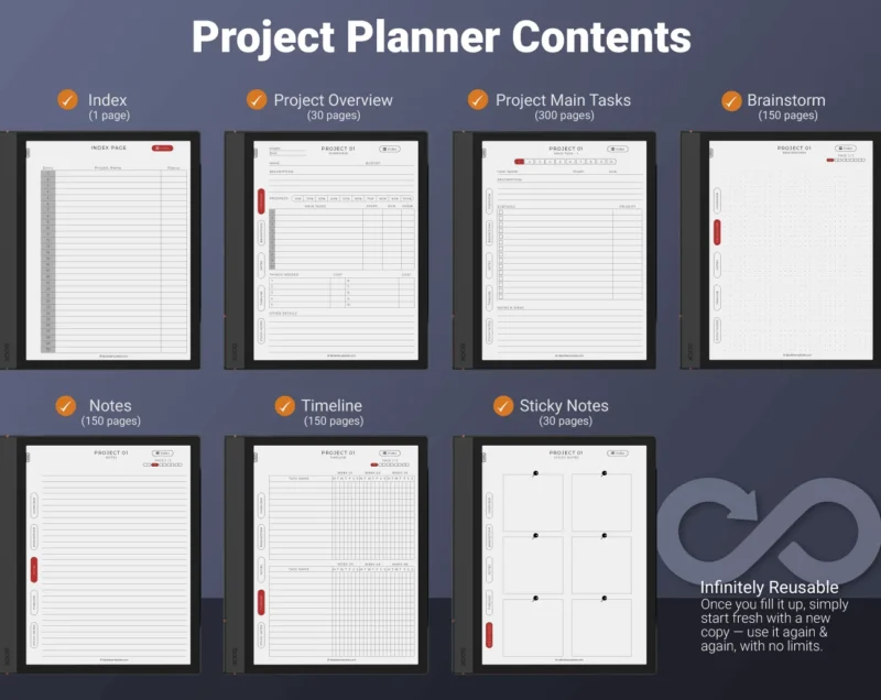 Onyx Boox Project Planner Templates