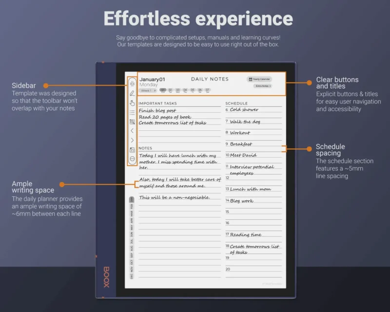 Boox Daily Planner - Best Writing Experience