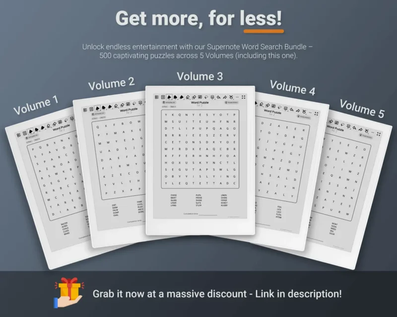 Supernote Word Search Puzzle Games Bundle Offer