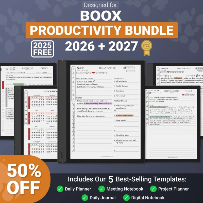 Onyx Boox Productivity Bundle 2025 2026 Bundle Note Air Tab Ultra Go