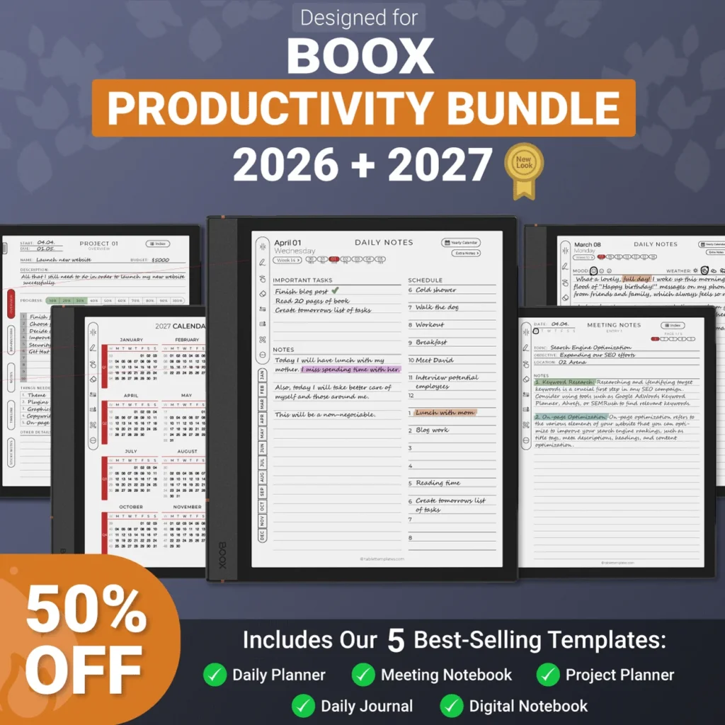 Onyx Boox Productivity Bundle 2026 2027 Bundle Note Air Tab Ultra Go