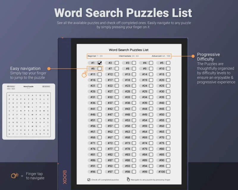 Boox Word Search Puzzle List Volume 1