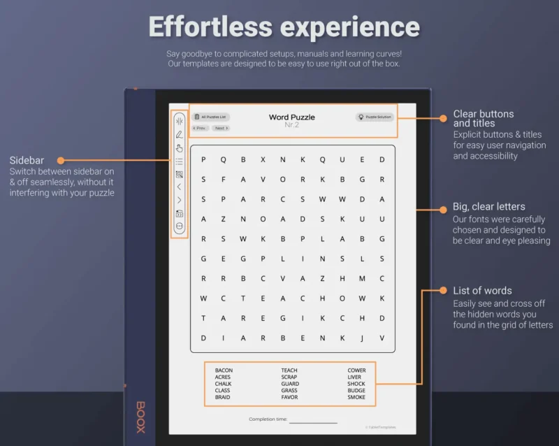 Boox Word Search Puzzle - Best Experience