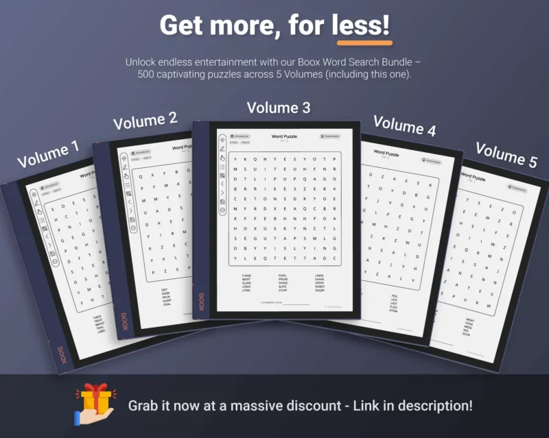Boox Word Search Puzzle Games Bundle Offer