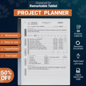 remarkable 2 project planner template