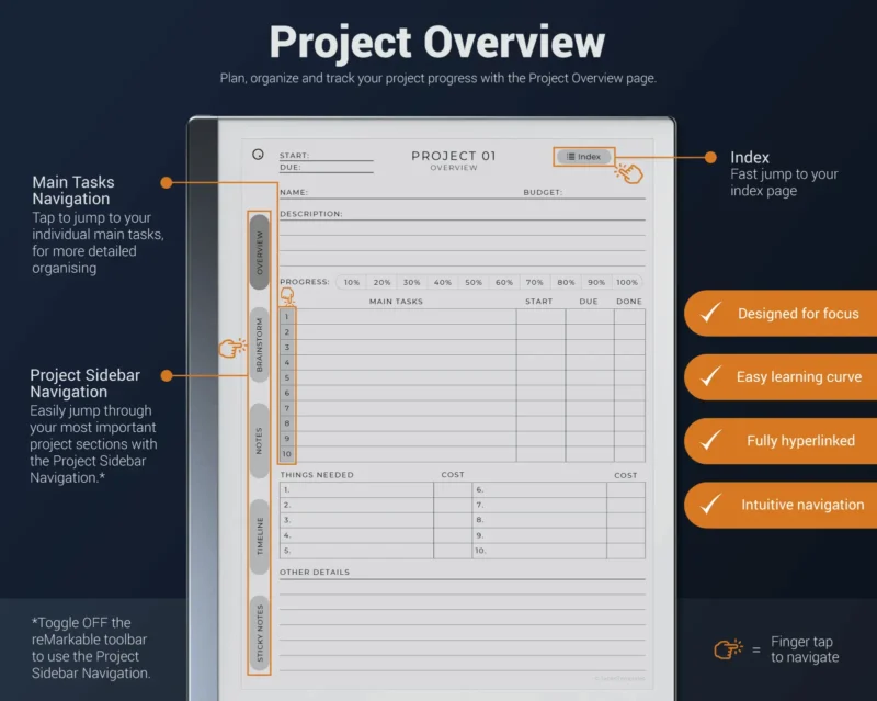 Best Project Planner for reMarkable 2 - Overview