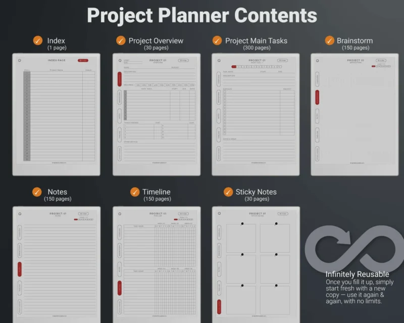 reMarkable Paper Pro Project Planner Template