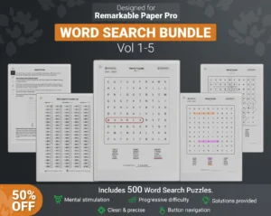 reMarkable paper pro word search puzzle games bundle