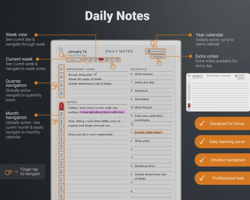 remarkable paper pro daily notes