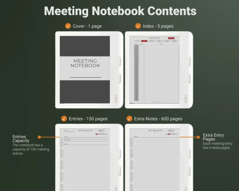 Kobo Sage Elipsa 2E Libra Colour - Meeting Notes, Notebook