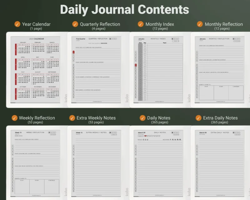 Kobo Daily Journal Template - by TabletTemplates