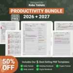 Kobo Templates Daily Planner, Journal, Meeting Notes, Notebook, Project