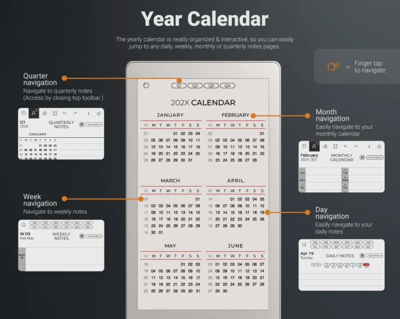 remarkable paper pro move calendar